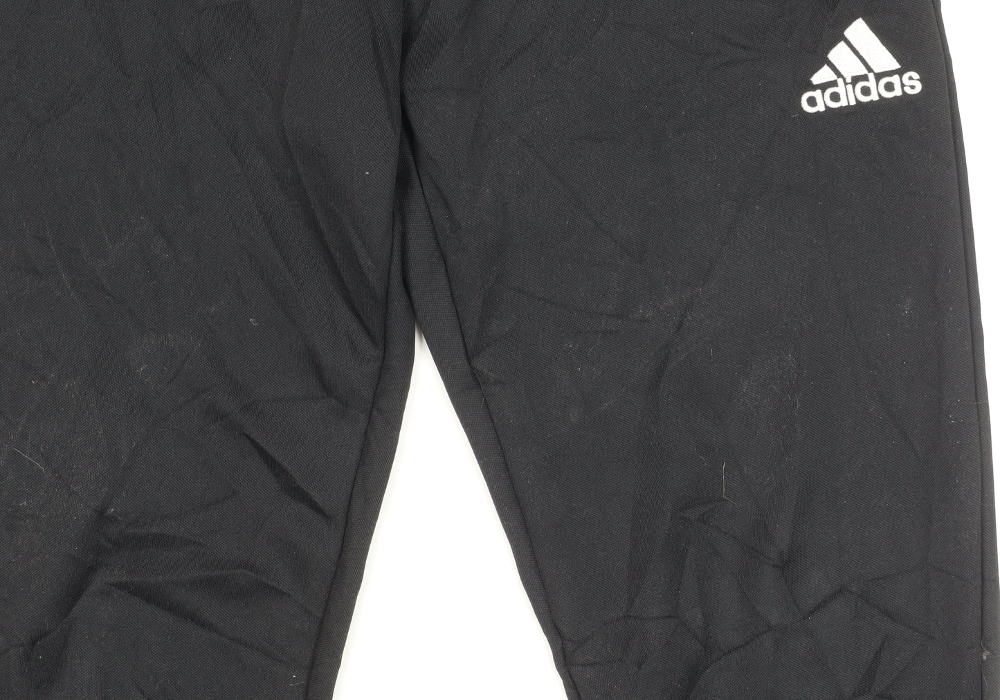 Adidas Men's Black M Slim Fit Tapered Track Pants Polyester Blend