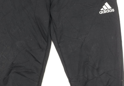 Adidas Men's Black M Slim Fit Tapered Track Pants Polyester Blend