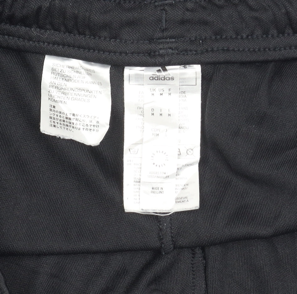 Adidas Men's Black M Slim Fit Tapered Track Pants Polyester Blend