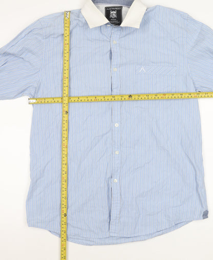 Austin Reed Men’s Blue Striped Long Sleeve Cotton Shirt L