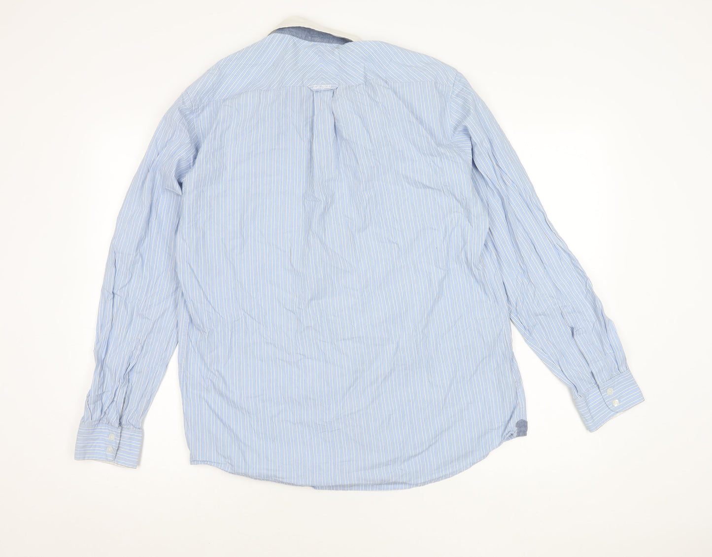 Austin Reed Men’s Blue Striped Long Sleeve Cotton Shirt L