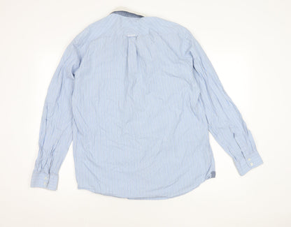Austin Reed Men’s Blue Striped Long Sleeve Cotton Shirt L