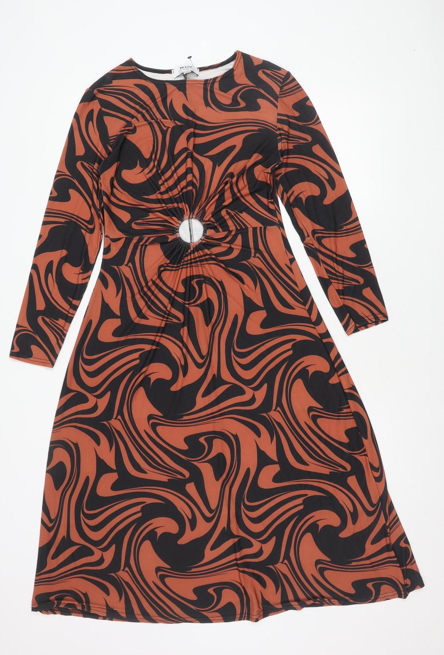 Dorothy Perkins Petite Orange Geometric Bodycon Dress UK 12