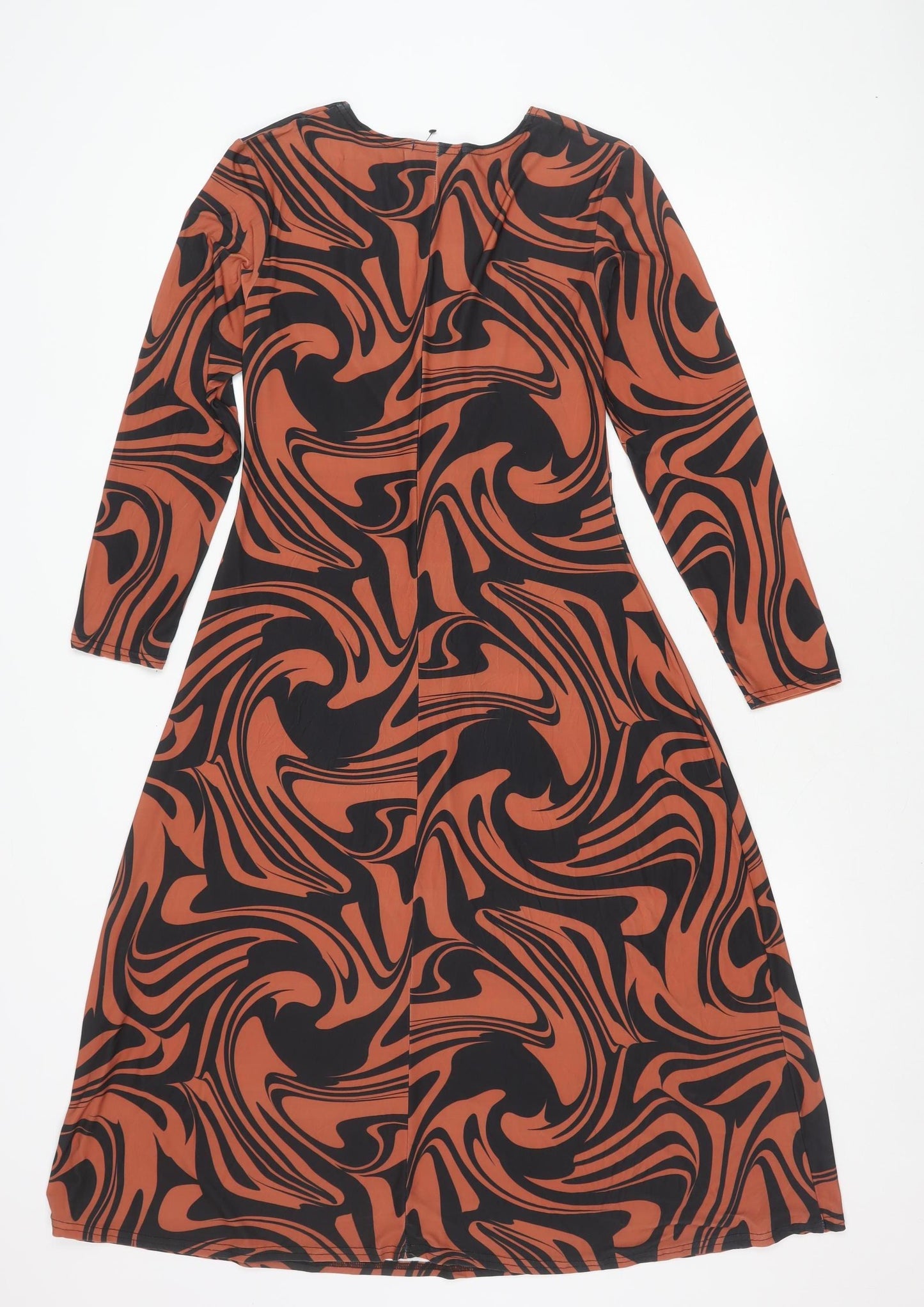 Dorothy Perkins Petite Orange Geometric Bodycon Dress UK 12