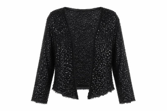 La Redoute Women’s Black Sequin Cardigan Size 8 Party Knit