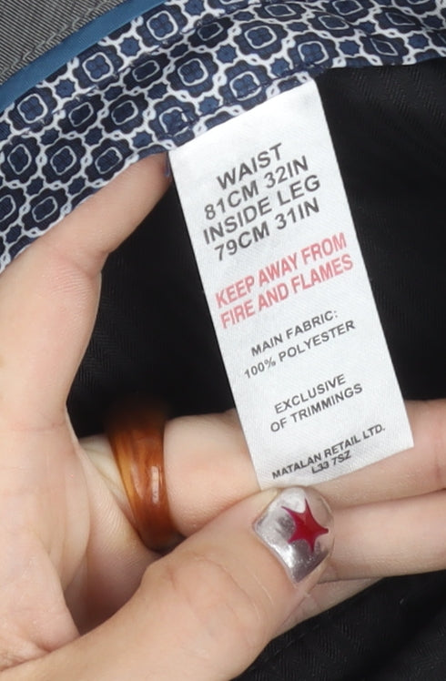 Taylor & Wright Men's Grey Check Slim Fit Dress Trousers 32W 31L