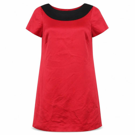 Jesiré Women's Red Silk Shift Dress Size 6 Knee Length Classic