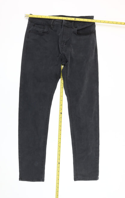 Next Men's Black Skinny Jeans 34W 31L Slim Fit Dark Wash Denim