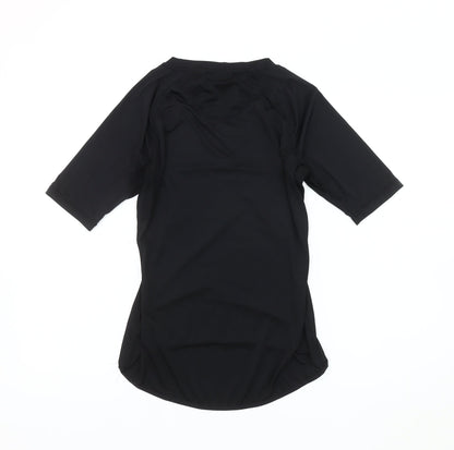 USA Pro Women’s Black Slim Fit Short Sleeve Gym T-Shirt UK 10