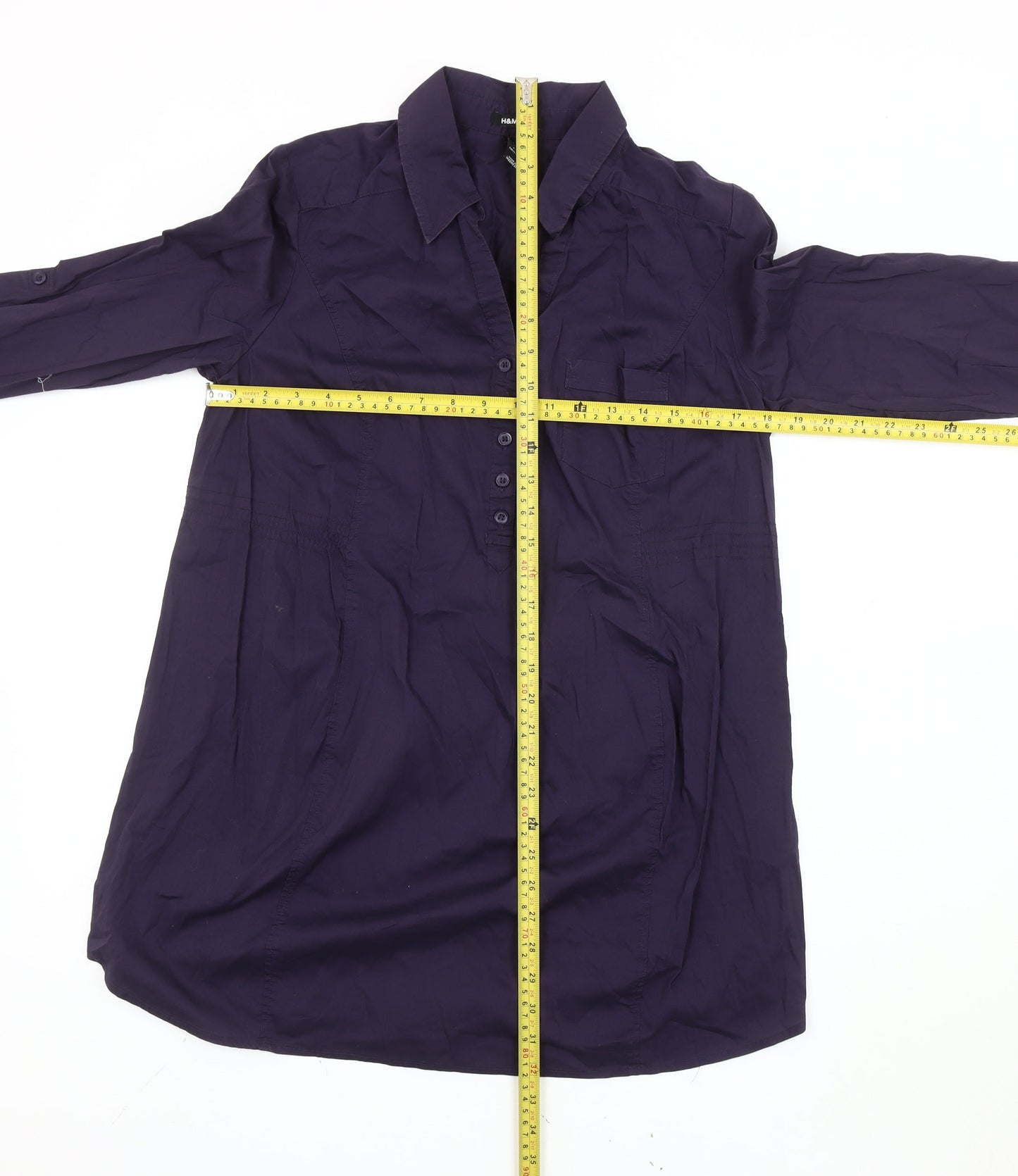 H&M Mama Women's Purple Maternity Tunic Shirt Size 12 Long Sleeve