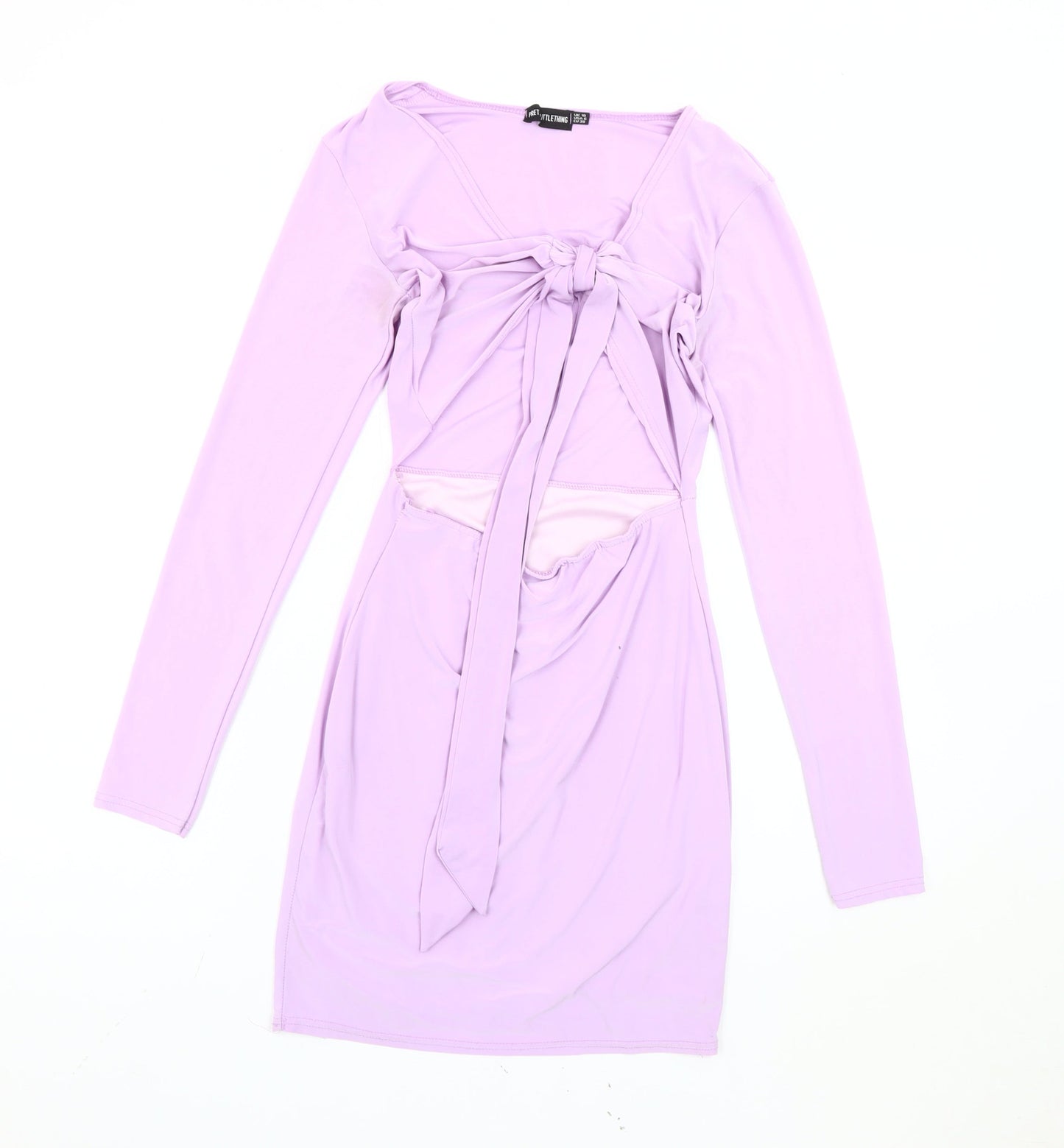 PrettyLittleThing Women’s Purple Size 10 Bodycon Party Dress Long Sleeve