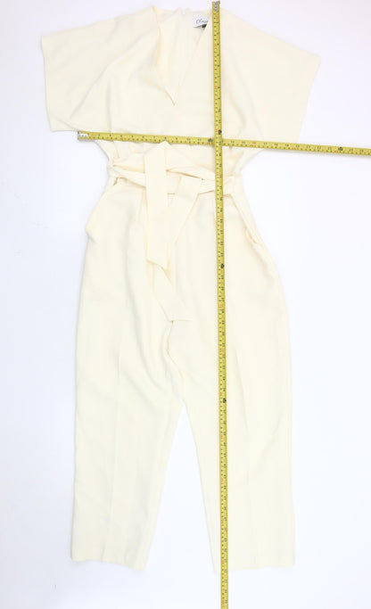 Closet London Women’s Ivory UK 8 Belted Kimono Sleeve Jumpsuit