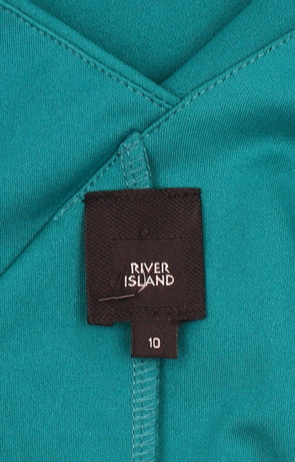 River Island Women’s Green One Shoulder Bodycon Dress Size 10