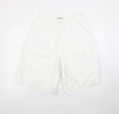 Gap Women’s White Linen Cotton Bermuda Shorts Size 8 Tall