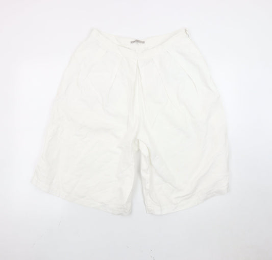 Gap Women’s White Linen Cotton Bermuda Shorts Size 8 Tall