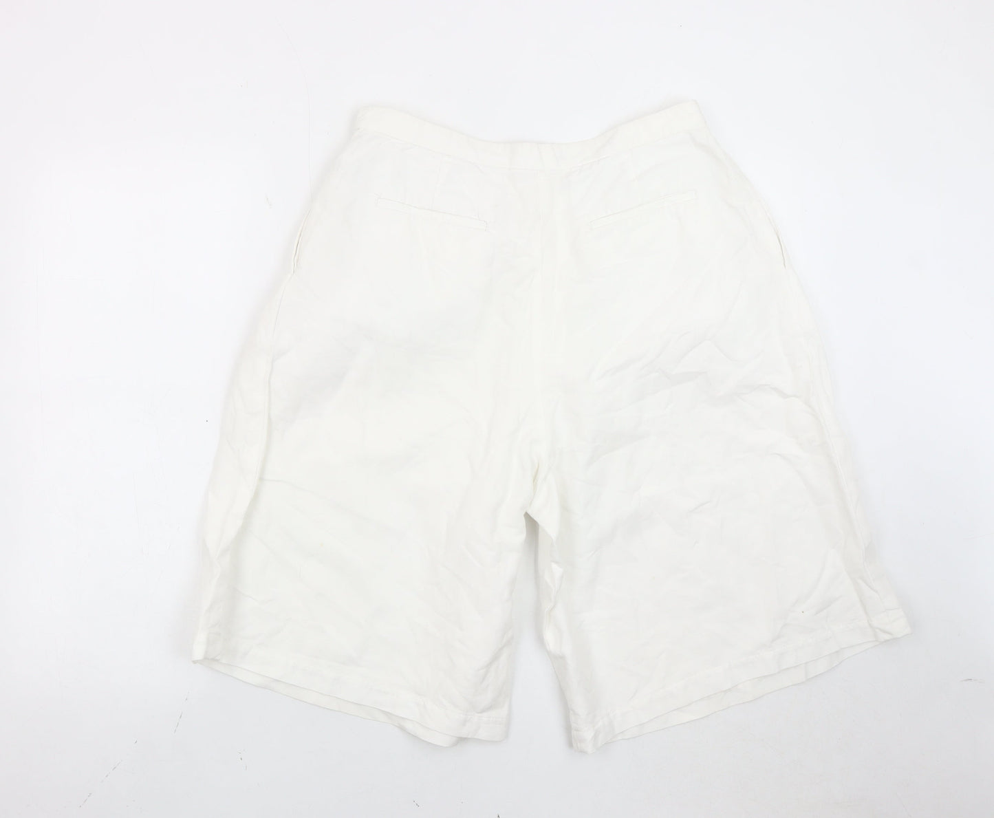 Gap Women’s White Linen Cotton Bermuda Shorts Size 8 Tall