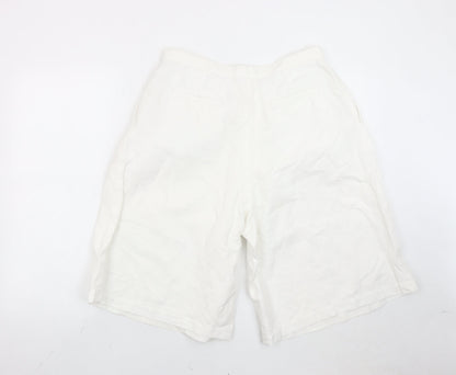 Gap Women’s White Linen Cotton Bermuda Shorts Size 8 Tall