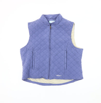 Tayberry Women Blue L Quilted Waistcoat Gilet Autumn Winter Casual