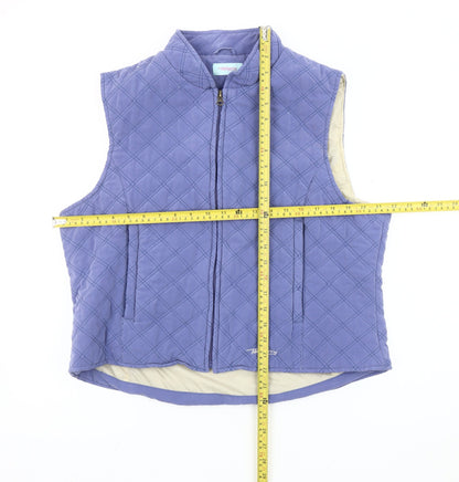 Tayberry Women Blue L Quilted Waistcoat Gilet Autumn Winter Casual