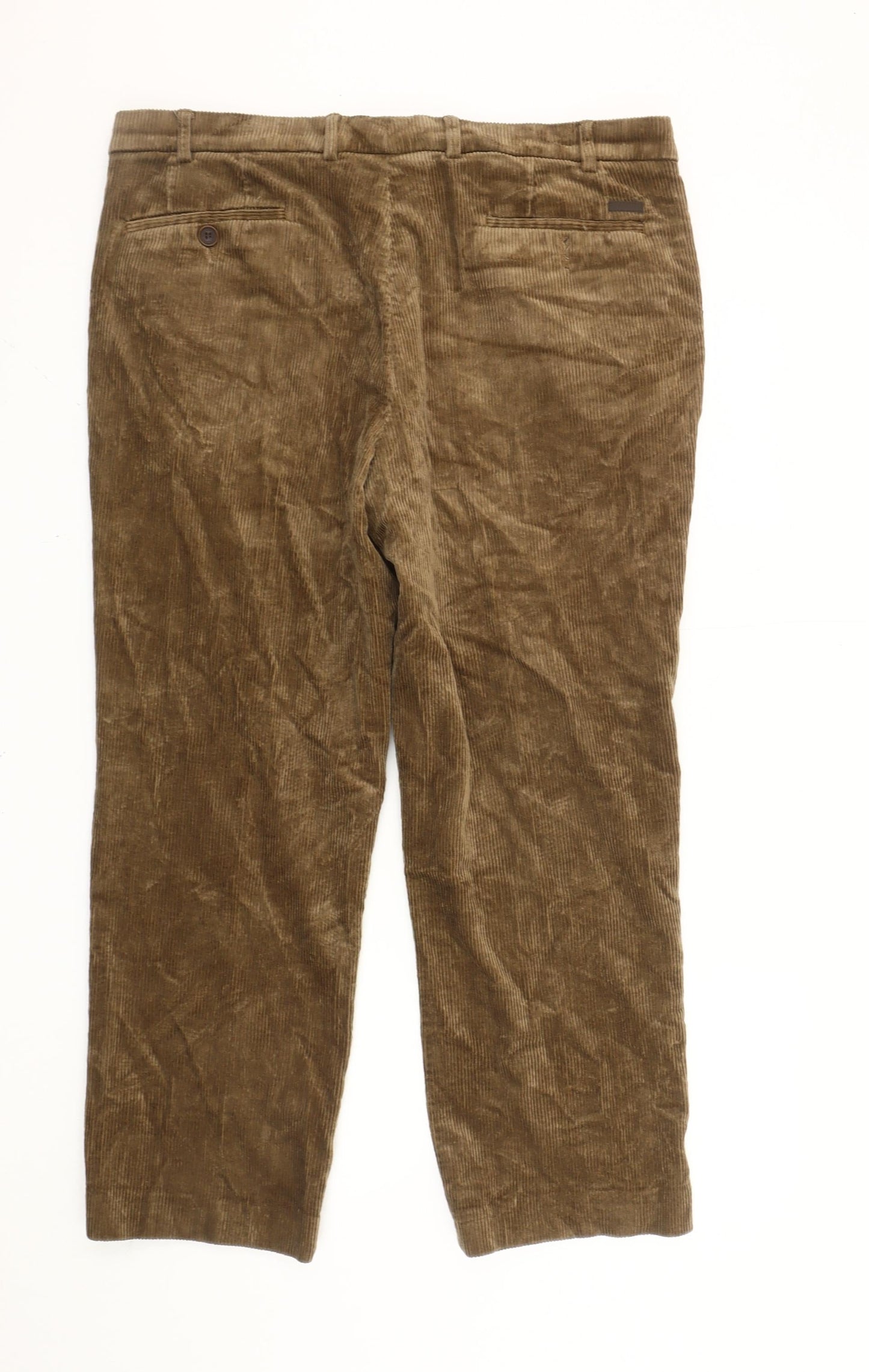 Brook Taverner Men's Brown Corduroy Chino Trousers 40W Regular Fit