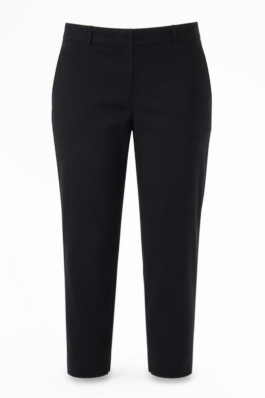 Zara Woman Black Slim Fit Twill Trousers Women's L Workwear Business Stretch