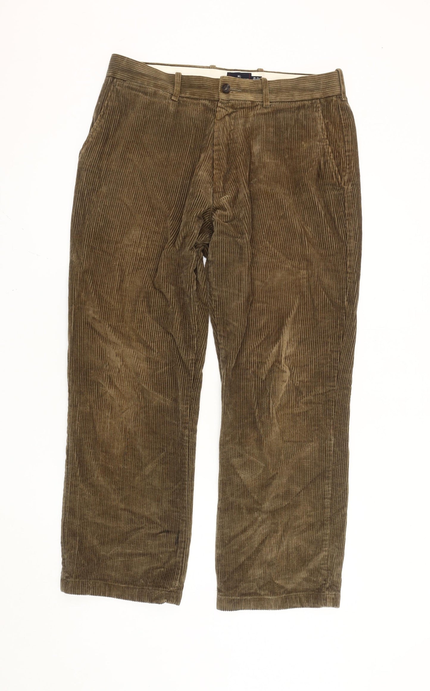Blue Harbour Men's Brown Corduroy Trousers 34W 31L Straight Leg