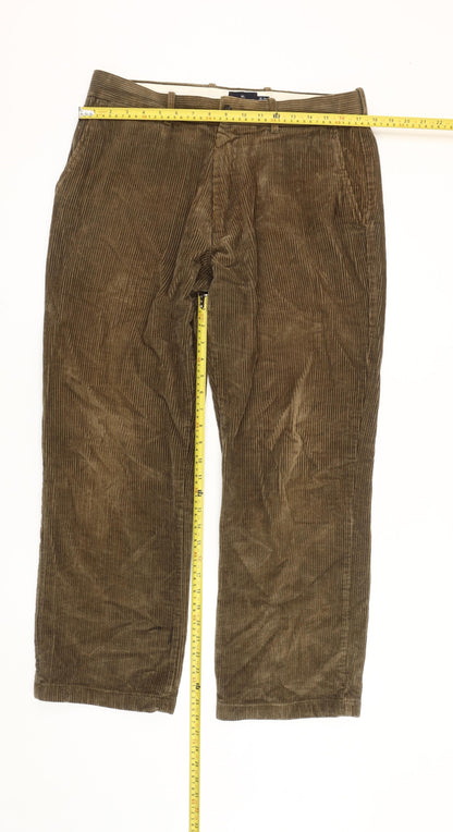 Blue Harbour Men's Brown Corduroy Trousers 34W 31L Straight Leg