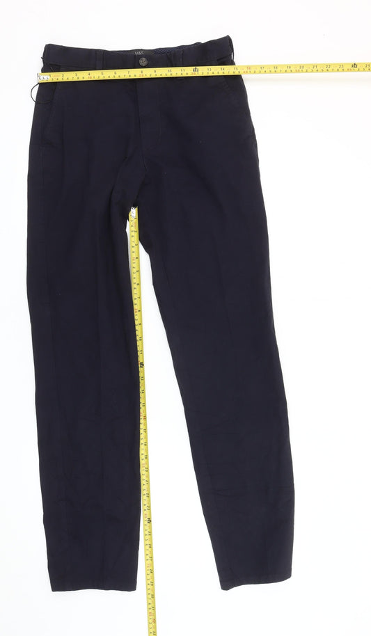 Marks and Spencer Men's Blue Chino Trousers 30W 33L Regular Fit