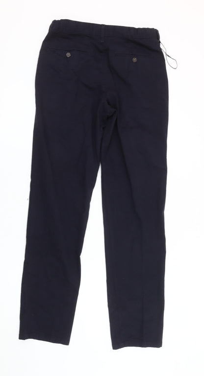 Marks and Spencer Men's Blue Chino Trousers 30W 33L Regular Fit