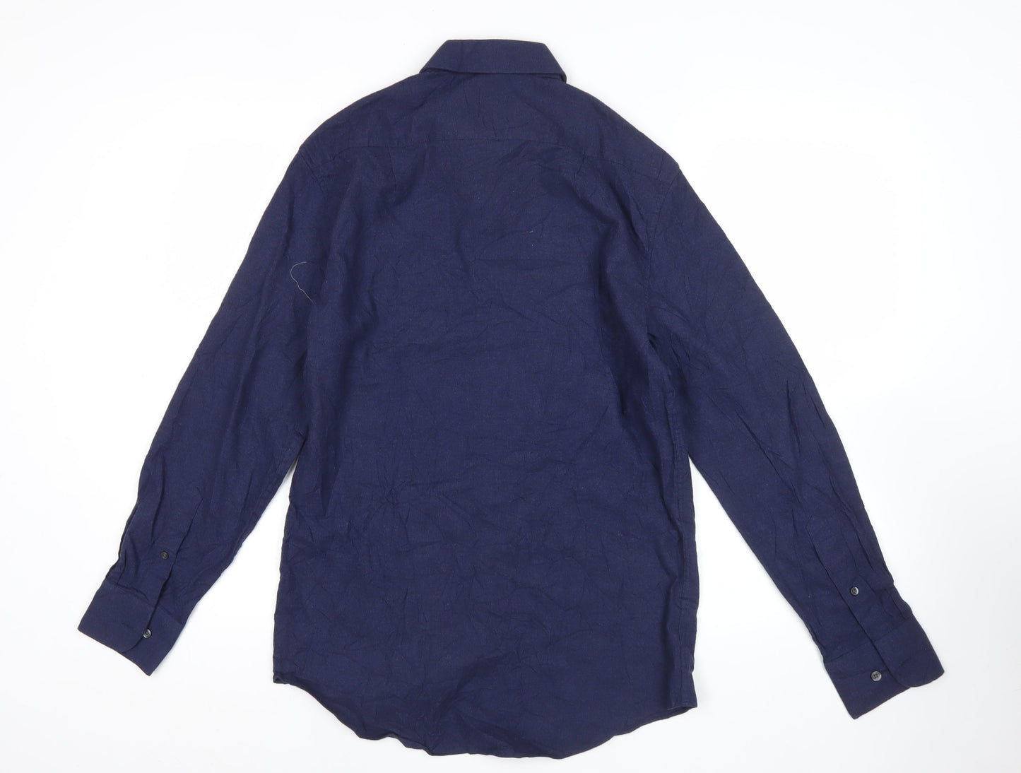 Marks and Spencer Men’s Blue Cotton Twill Regular Fit Shirt 14.5in
