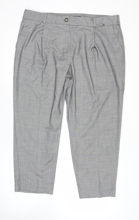 Womens UK Size 20 Marks and Spencer Regular Fit Dress Pants Grey Trousers