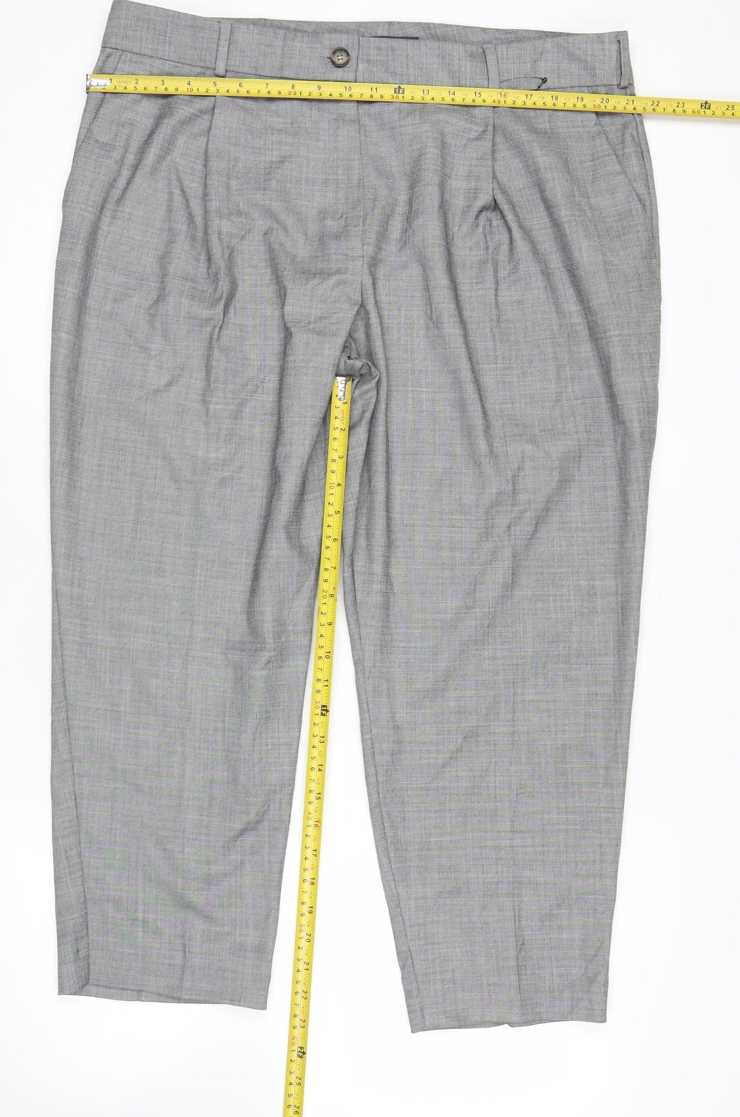 Womens UK Size 20 Marks and Spencer Regular Fit Dress Pants Grey Trousers