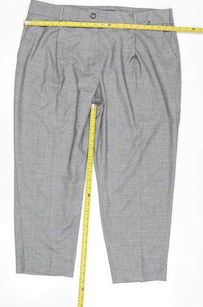 Womens UK Size 20 Marks and Spencer Regular Fit Dress Pants Grey Trousers