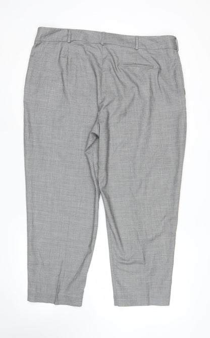 Womens UK Size 20 Marks and Spencer Regular Fit Dress Pants Grey Trousers
