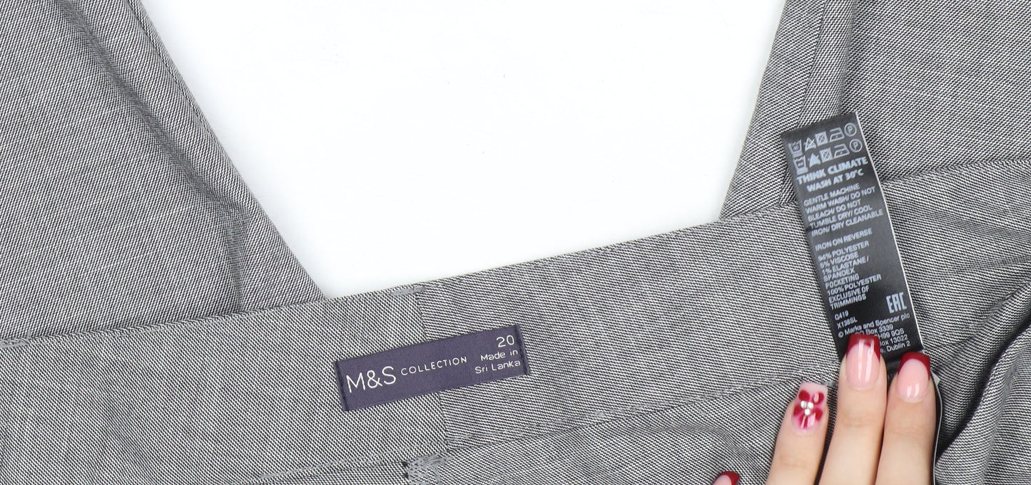 Womens UK Size 20 Marks and Spencer Regular Fit Dress Pants Grey Trousers