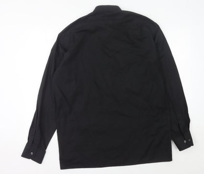 Eterna Men’s Black 15.5” Collared Long Sleeve Button-Up Shirt