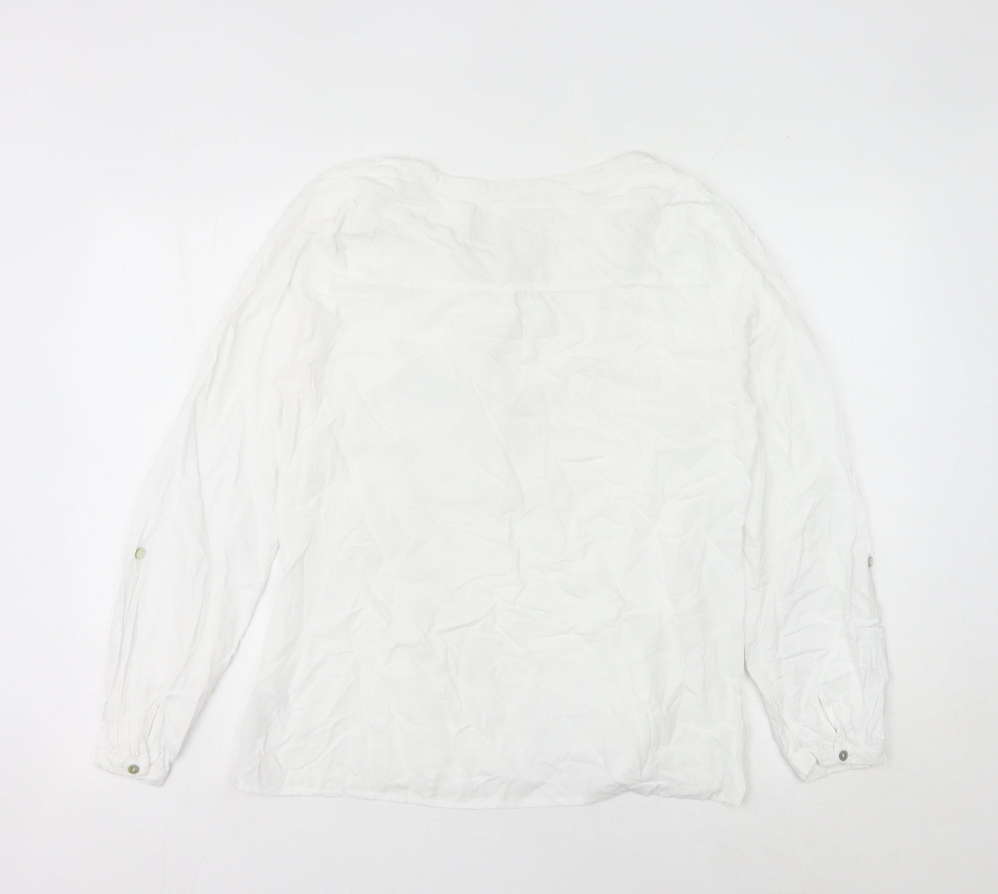 Mantaray Women’s White Embroidered Tunic Blouse Size 12 Viscose