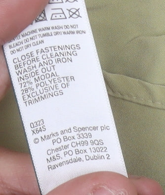 Womens UK Size 10 Marks and Spencer Beige Basic Button-Up