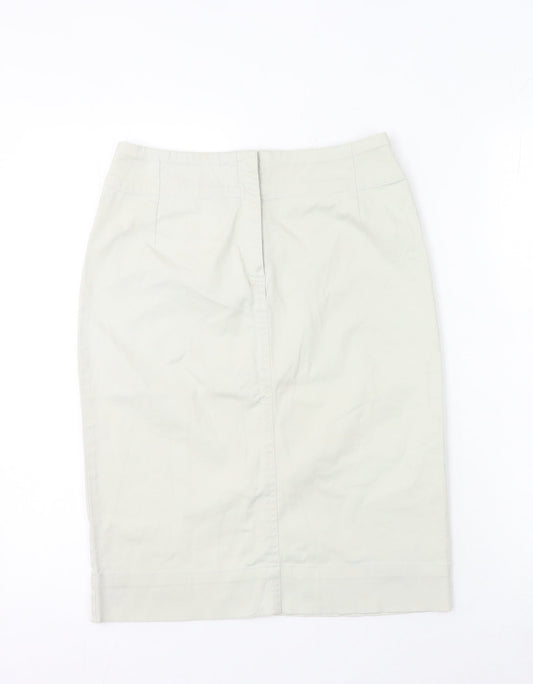 WOMAN Women’s Beige Knee Length Stretch Cotton Pencil Skirt S