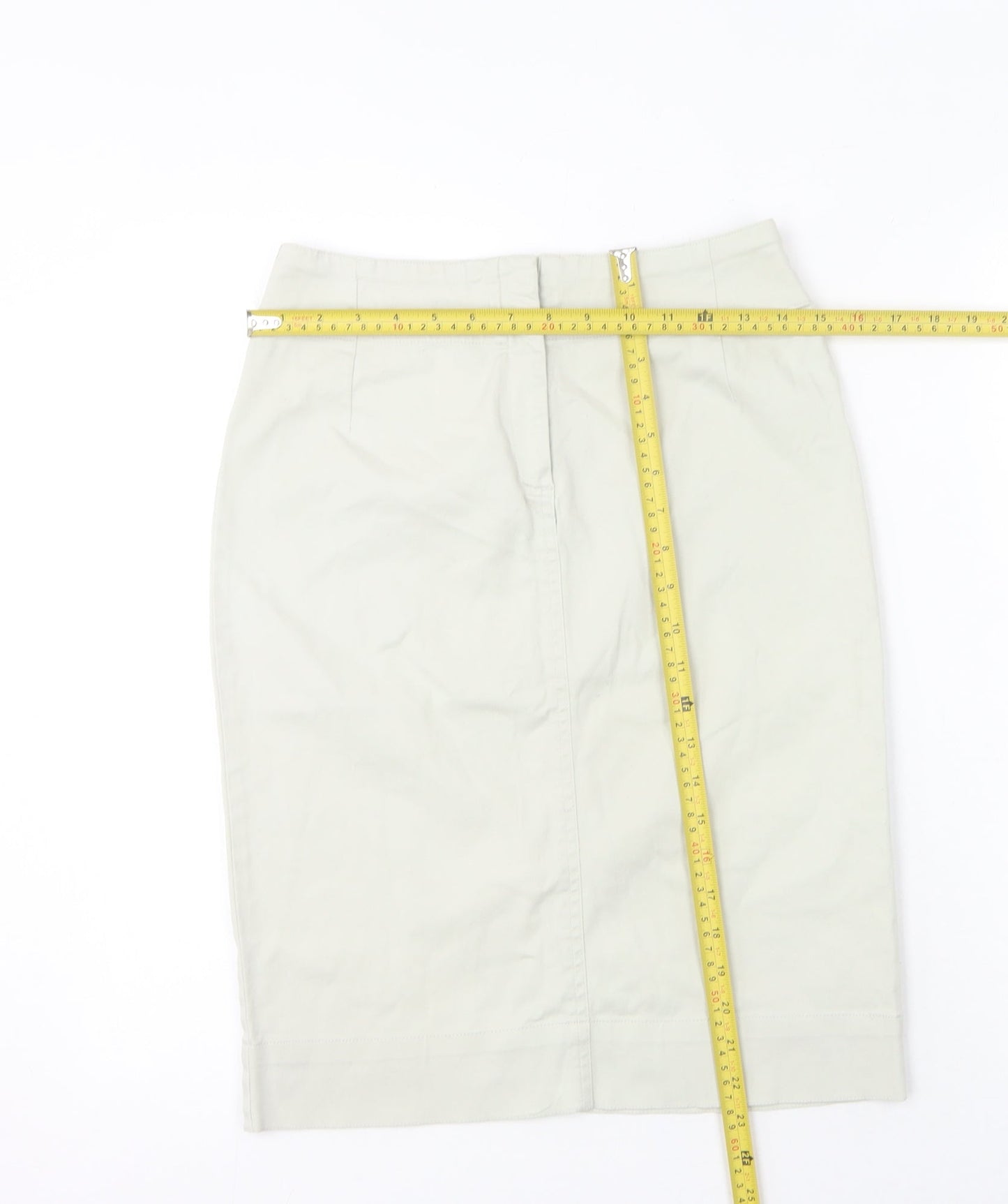 WOMAN Women’s Beige Knee Length Stretch Cotton Pencil Skirt S