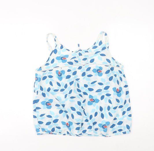 Next Women’s Blue Floral Cotton Camisole Top UK 12 Summer Sleeveless