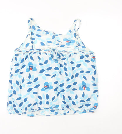 Next Women’s Blue Floral Cotton Camisole Top UK 12 Summer Sleeveless