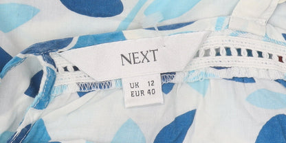 Next Women’s Blue Floral Cotton Camisole Top UK 12 Summer Sleeveless