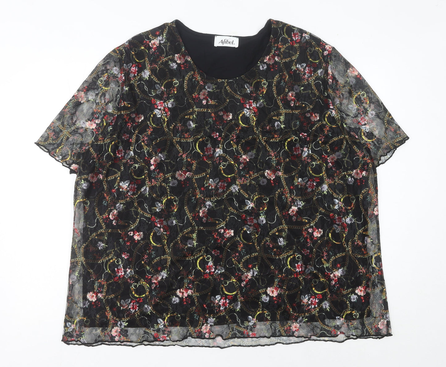 Womens UK Size 30 Afibel Multicoloured Basic Blouse
