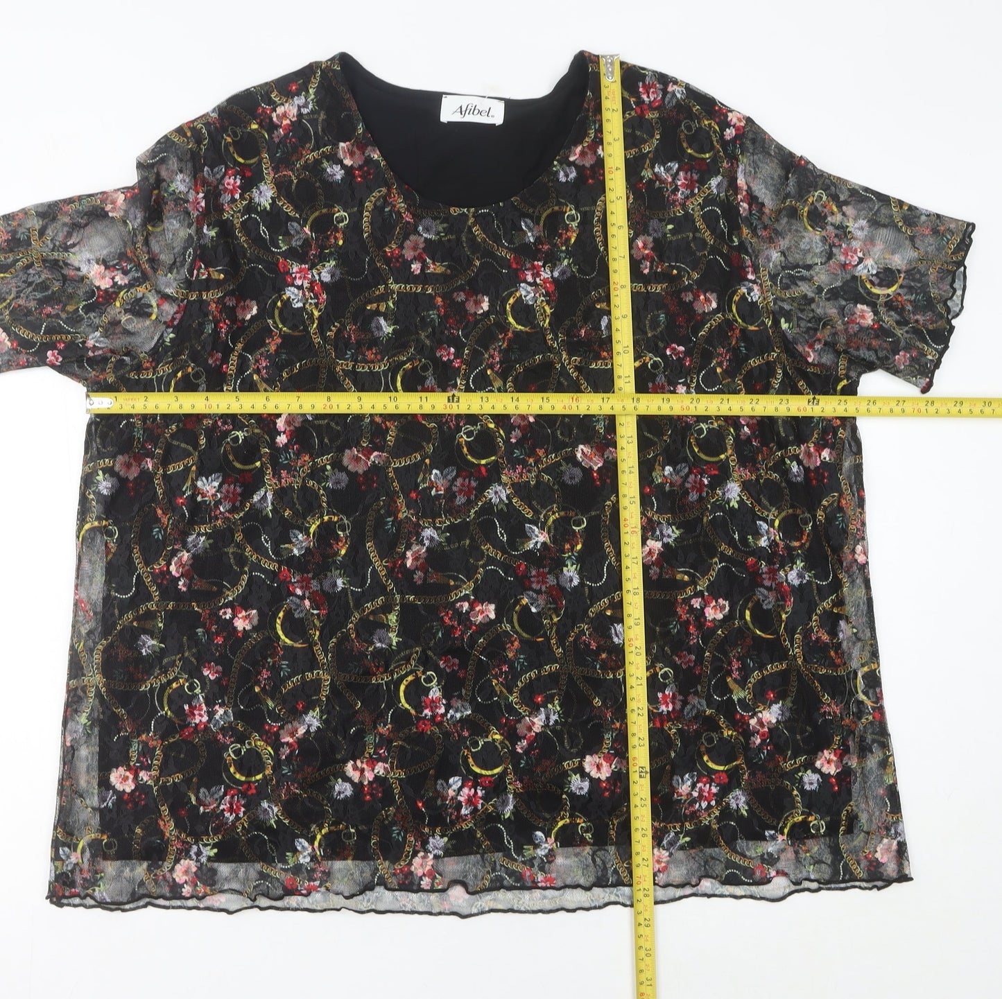 Womens UK Size 30 Afibel Multicoloured Basic Blouse