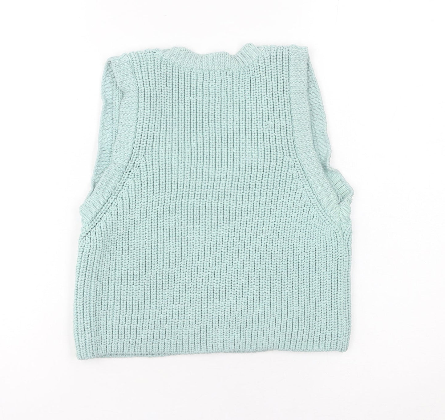 Womens UK Size S Zara Green Vest Jumper
