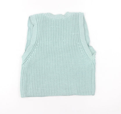 Womens UK Size S Zara Green Vest Jumper