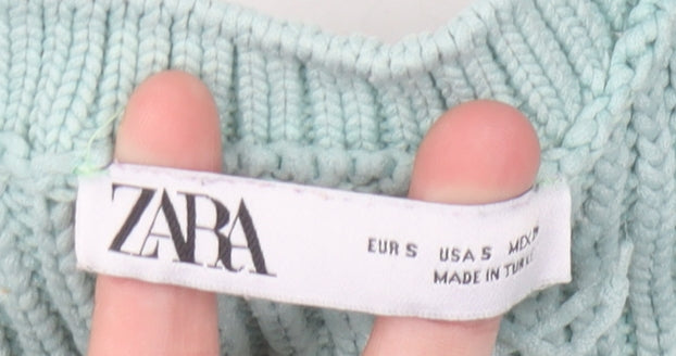 Womens UK Size S Zara Green Vest Jumper
