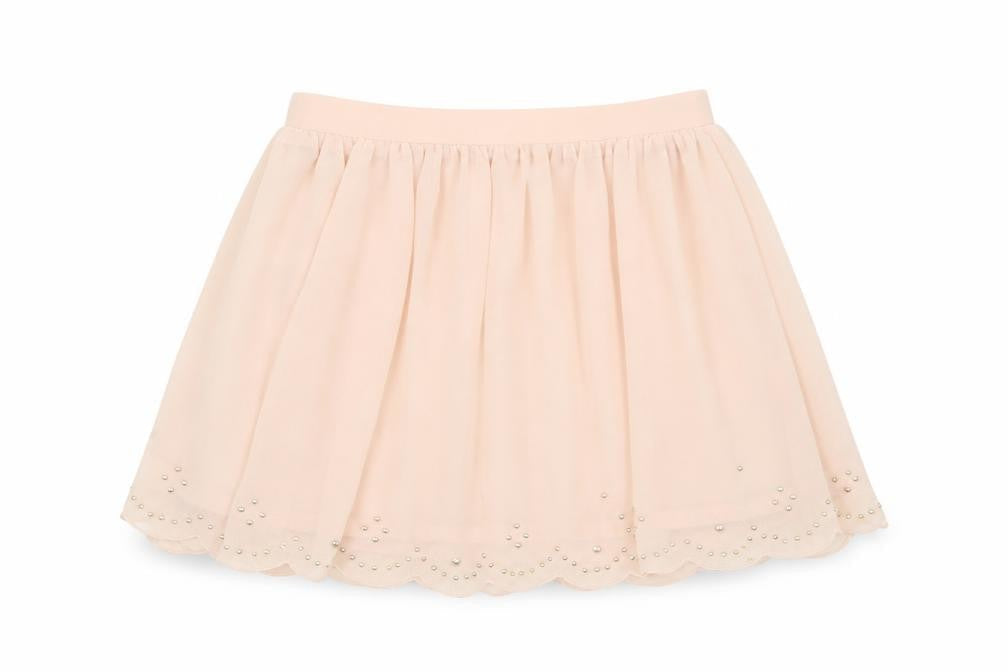 Marks and Spencer Women Pink 2XS A-Line Beaded Chiffon Short Skirt
