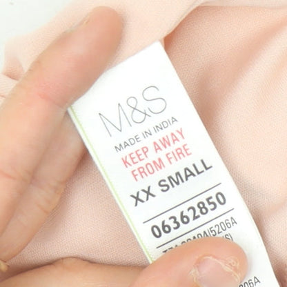 Marks and Spencer Women Pink 2XS A-Line Beaded Chiffon Short Skirt